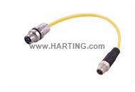 M12 X-cod 8-pol st/PFT m/f PUR 2.0m