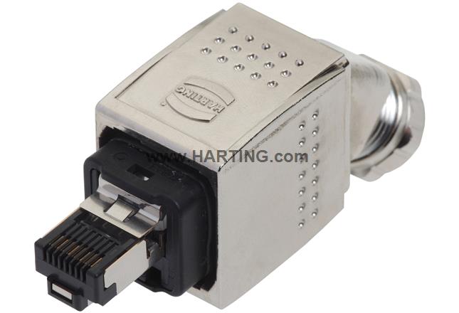 Han PP RJ45 PN metal plug set 45° bottom