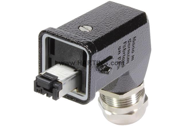 RJI IP67 DATA PLUG metal angl HAN3MCOMP