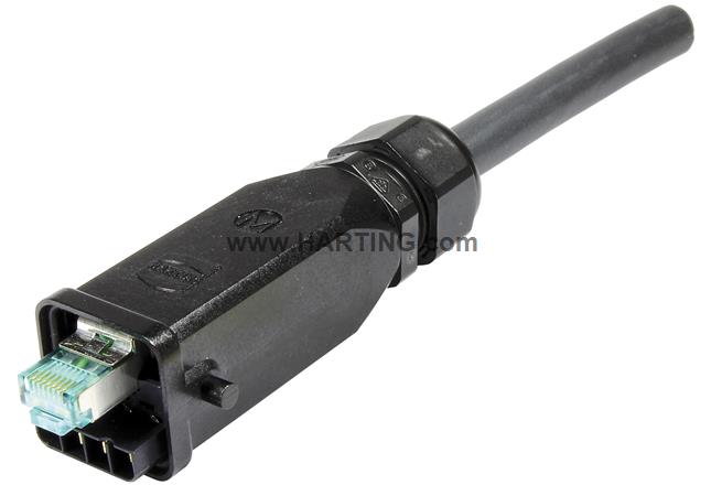 Han3A RJ45 Hybrid GL Cat6A plug 8+4p pl.