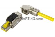 RJI MF RJ45 plug Cat6A, 8p IDC angled