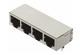 RJInd 4-ports RJ45 PCB jack THT