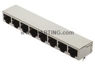 RJInd 8-ports RJ45 PCB jack THT