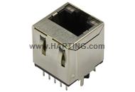 RJI RJ45 jack 1Gbit vert. biCo LED gn/ye