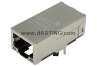 RJI RJ45 jack 10/100 Mbit PoE angl. LV