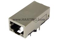 RJI RJ45 jack 1Gbit angl. LV biLEDs LV