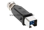 Set Han3A M plug 2x LC duplex MM GOF