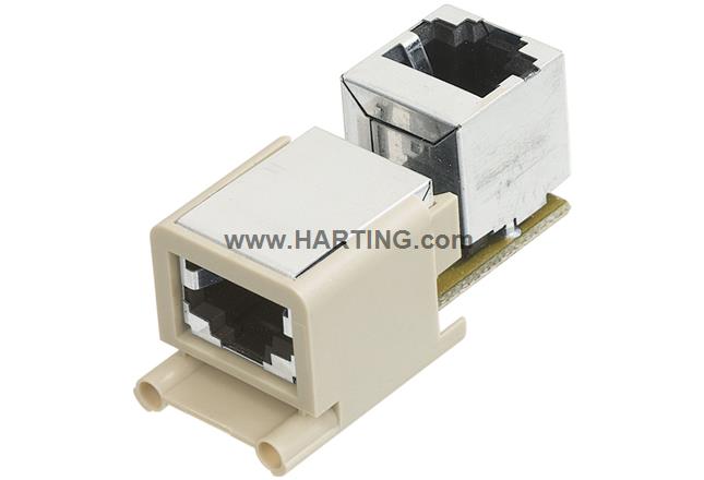 Han Brid-RJ45 panel feed through