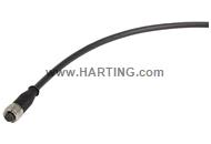 M12 Cable Assembly A-cod st/- f/- 2,0m