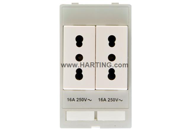 Plug socket module double Italy (CEI)