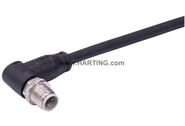 M12 D-cod 4-pol an/- m/- Rail 9.0m