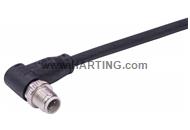 M12 D-cod 4-pol an/- m/- Rail 2.0m