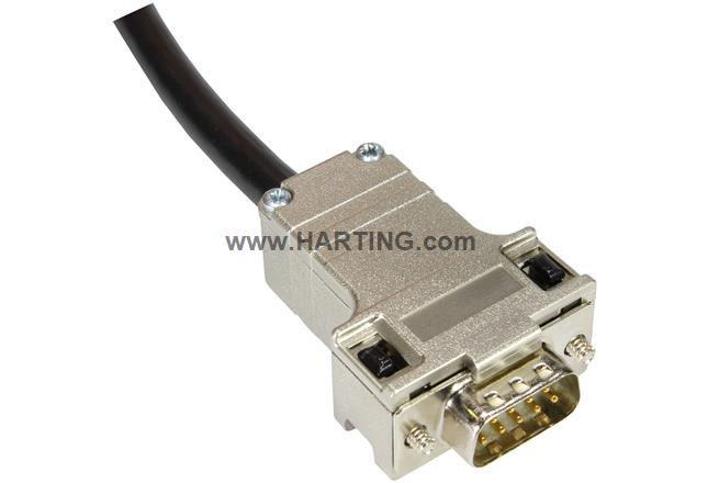 D Sub top entry plastic metallized 9 p