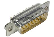 D-Sub 15-pole MinD solder cup male nut M