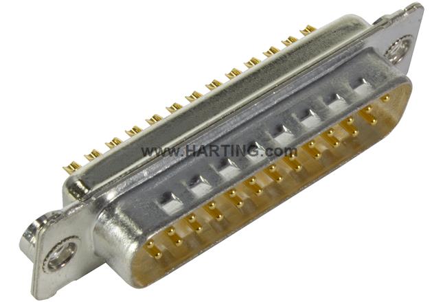 D-Sub 25-pole MinD solder cup male nut M