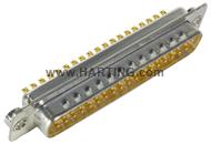 D-Sub 37-pole MinD solder cup male nut M
