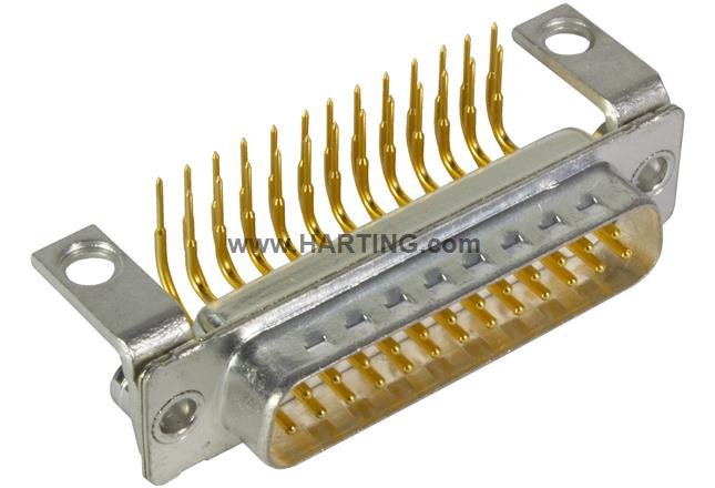 D-Sub 25-pole MinD ANG male hole nut M3