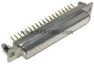 D-Sub 37-pole MinD STR female BL nut M3