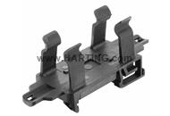 Han 1A-DIN rail adapter w. strain relief