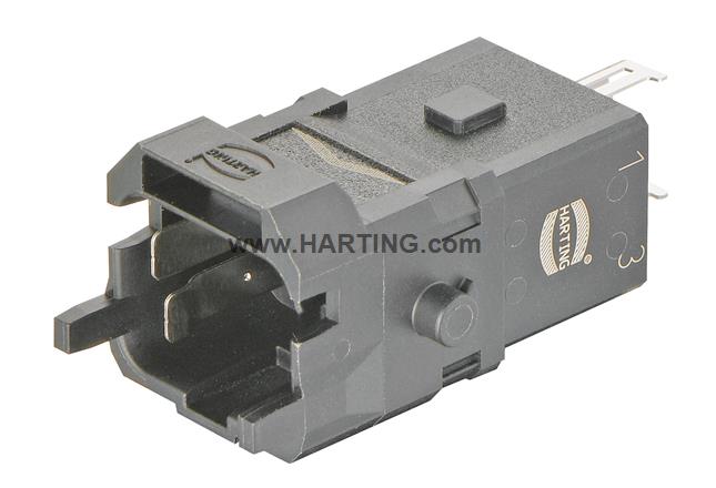 Han 1A-3+PE-c-m shielded, latch