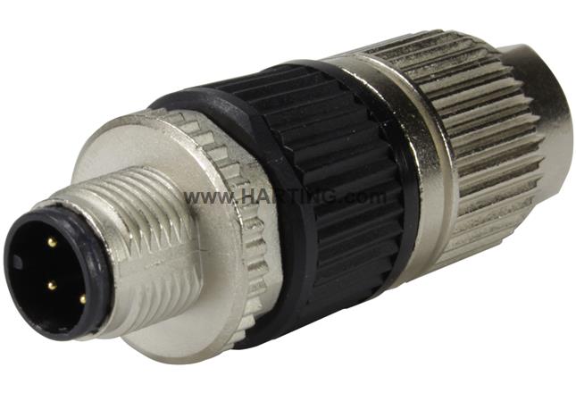 circular Connector w. Harax M12 L4 M