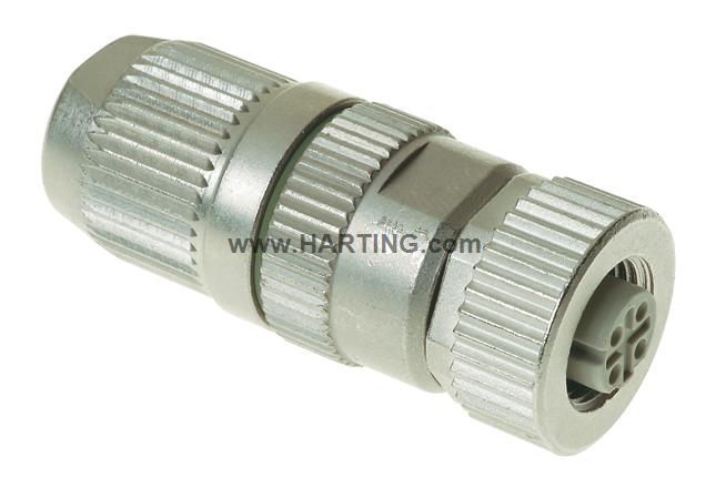 circular Connector w. Harax M12 L4 F