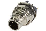 PCB receptacle male back A-cod 4-pole