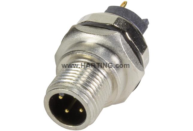 PCB receptacle male front A-cod 4-pole