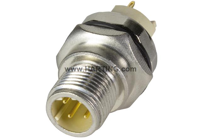 PCB receptacle male front D-cod 4-pole