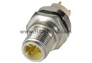 PCB receptacle male front D-cod 4-pole