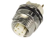 PCB receptacle female back D-cod 4-pole