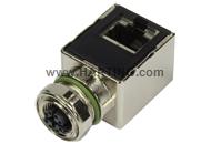 Adapter M12 RJ45 Cat 6a angled