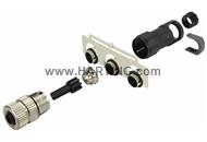 M12-L fem. 5p A-cod. with conduit M17x1