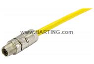 M12 X-coded cable assembly; 1m
