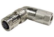 M12 slim angled female D-cod 4-pol