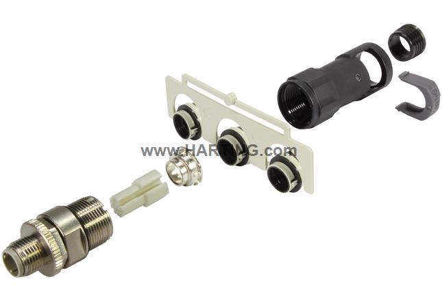 M12-L male 4-p D-cod. with conduit M17x1