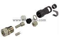 M12-L fem. 4p D-cod. with conduit M17x1