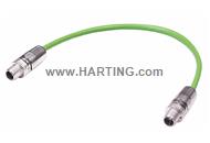 M12 X-cod st/st m/m PUR Green 10m