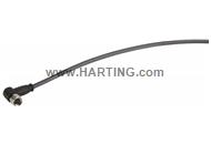 M8 Cable Assembly 3-poles an/- f/- 1,5m
