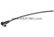 M8 Cable Assembly 4-poles an/- f/- 1,0m