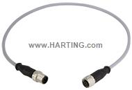 M12 Cable Assembly A-cod st/st m/f 7,5m