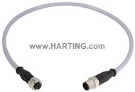 M12 Cable Assembly A-cod st/st m/f 1,0m