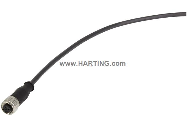 M12 A-cod 4-Pol st/- f/- PUR 15 m