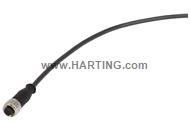 M12 A-cod 4-Pol st/- f/- PUR 15 m