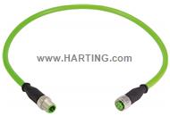 M12 Cable Assembly D-cod st/st m/f 5,0m