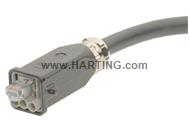 IP67, hybr. cable plug CAT 5, DC, 5m