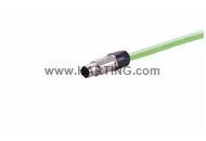 Han M12 D-cod 4-pol m/- PUR 0,5 m