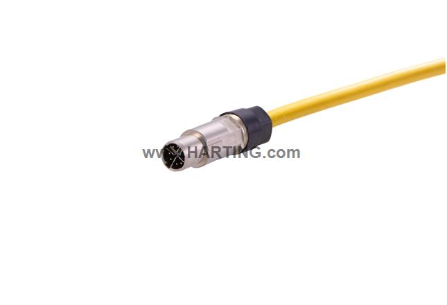 Han M12 X-cod 8-pol m/- PUR 0,5 m