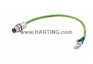 M12 D-cod PFT f - RJ45 PUR 0.5M