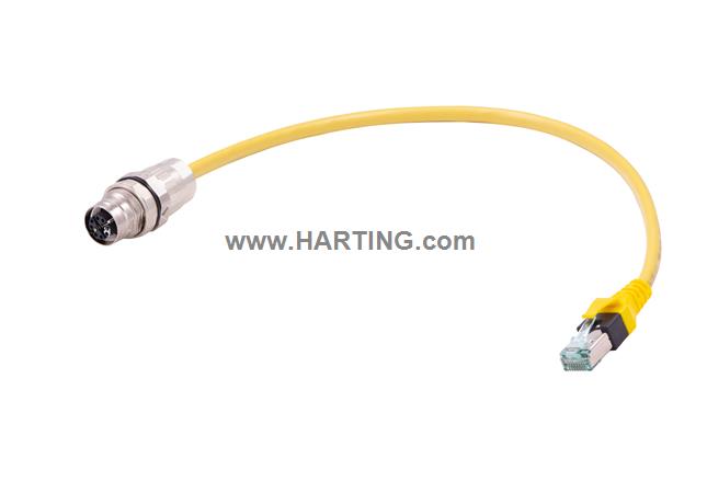 M12 X-cod PFT f - RJ45 PUR 0.5M